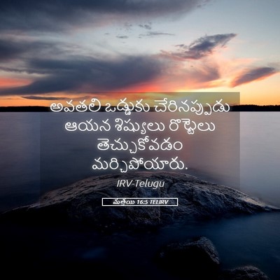 Picture 05 - మత్తయి 16:5 TELIRV - అవతలి ఒడ్డుకు - Bible Verse Picture