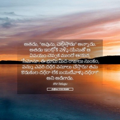 Picture 05 - మత్తయి 17:25 TELIRV - అతడు, “అవును, - Bible Verse Picture