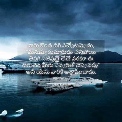 Picture 05 - మత్తయి 17:9 TELIRV - వారు కొండ దిగి - Bible Verse Picture