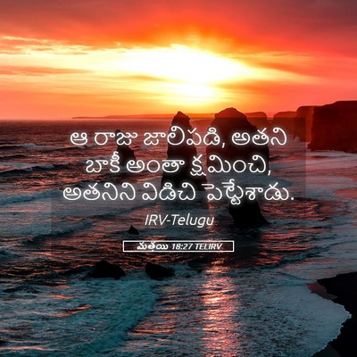 Picture 05 - మత్తయి 18:27 TELIRV - ఆ రాజు జాలిపడి, - Bible Verse Picture