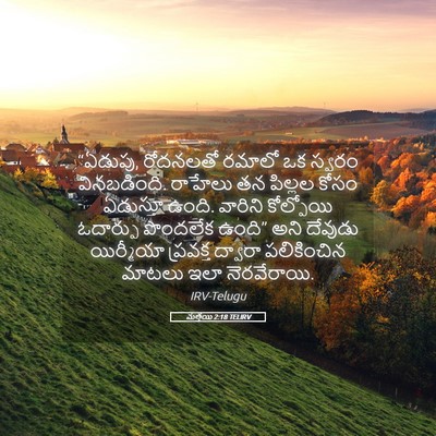 Picture 05 - మత్తయి 2:18 TELIRV - “ఏడుపు, రోదనలతో - Bible Verse Picture