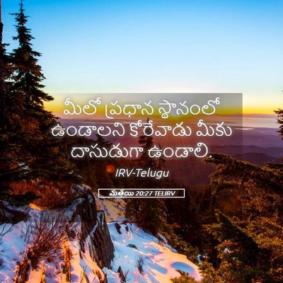Picture 05 - మత్తయి 20:27 TELIRV - మీలో ప్రధాన - Bible Verse Picture