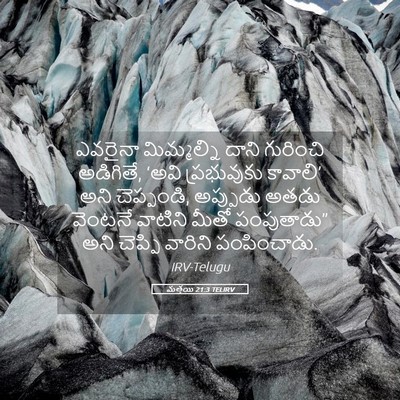 Picture 05 - మత్తయి 21:3 TELIRV - ఎవరైనా మిమ్మల్ని - Bible Verse Picture