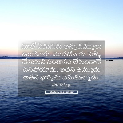 Picture 05 - మత్తయి 22:25 TELIRV - మాలో ఏడుగురు - Bible Verse Picture