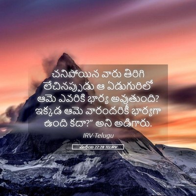 Picture 05 - మత్తయి 22:28 TELIRV - చనిపోయిన వారు - Bible Verse Picture