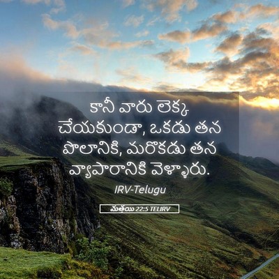 Picture 05 - మత్తయి 22:5 TELIRV - కానీ వారు లెక్క - Bible Verse Picture