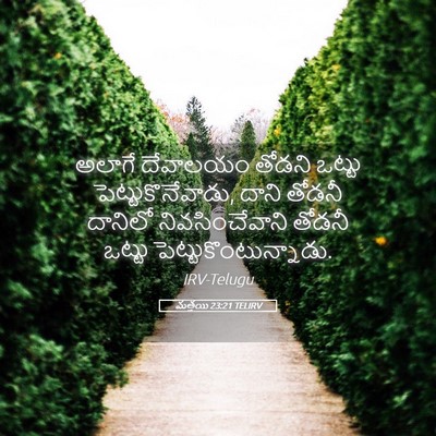 Picture 05 - మత్తయి 23:21 TELIRV - అలాగే దేవాలయం - Bible Verse Picture