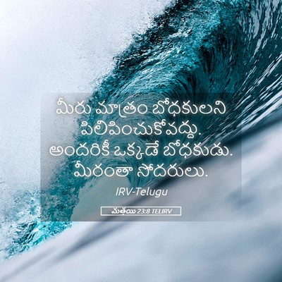 Picture 05 - మత్తయి 23:8 TELIRV - మీరు మాత్రం - Bible Verse Picture