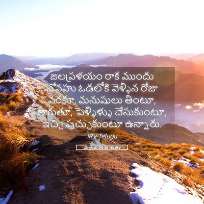 Picture 05 - మత్తయి 24:38 TELIRV - జలప్రళయం రాక - Bible Verse Picture