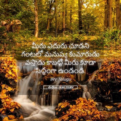 Picture 05 - మత్తయి 24:44 TELIRV - మీరు ఎదురు చూడని - Bible Verse Picture