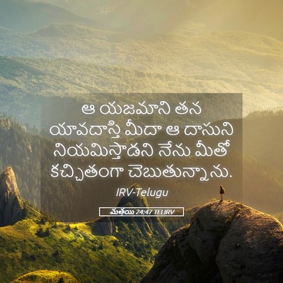 Picture 05 - మత్తయి 24:47 TELIRV - ఆ యజమాని తన - Bible Verse Picture