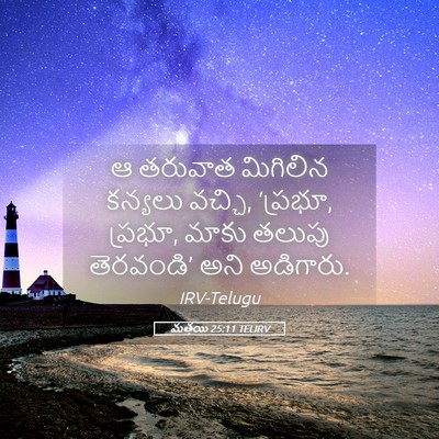 Picture 05 - మత్తయి 25:11 TELIRV - ఆ తరువాత మిగిలిన - Bible Verse Picture