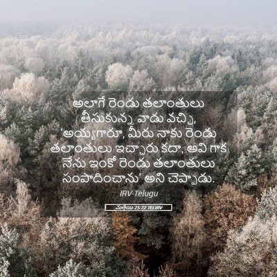 Picture 05 - మత్తయి 25:22 TELIRV - అలాగే రెండు - Bible Verse Picture