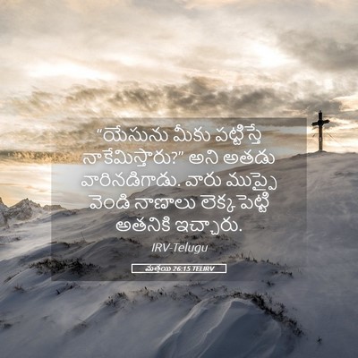 Picture 05 - మత్తయి 26:15 TELIRV - “యేసును మీకు - Bible Verse Picture