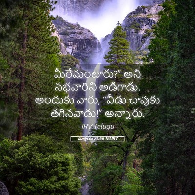 Picture 05 - మత్తయి 26:66 TELIRV - మీరేమంటారు?” అని - Bible Verse Picture