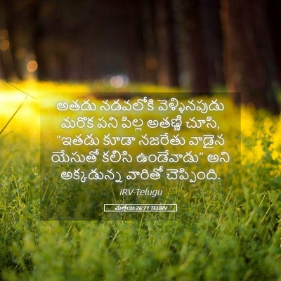 Picture 05 - మత్తయి 26:71 TELIRV - అతడు నడవలోకి - Bible Verse Picture