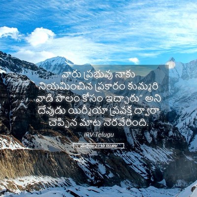 Picture 05 - మత్తయి 27:10 TELIRV - వారు ప్రభువు నాకు - Bible Verse Picture