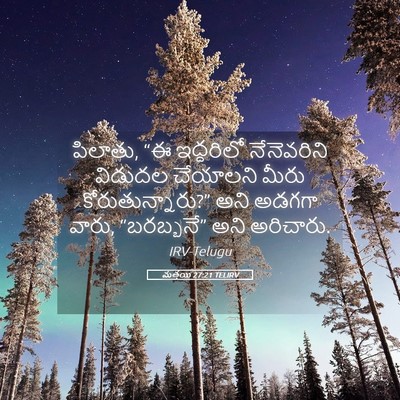 Picture 05 - మత్తయి 27:21 TELIRV - పిలాతు, “ఈ - Bible Verse Picture