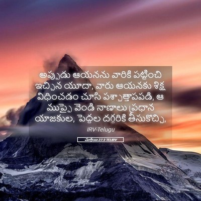 Picture 05 - మత్తయి 27:3 TELIRV - అప్పుడు ఆయనను - Bible Verse Picture