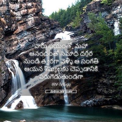 Picture 05 - మత్తయి 28:8 TELIRV - వారు భయంతో, మహా - Bible Verse Picture