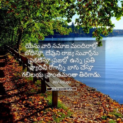 Picture 05 - మత్తయి 4:23 TELIRV - యేసు వారి సమాజ - Bible Verse Picture