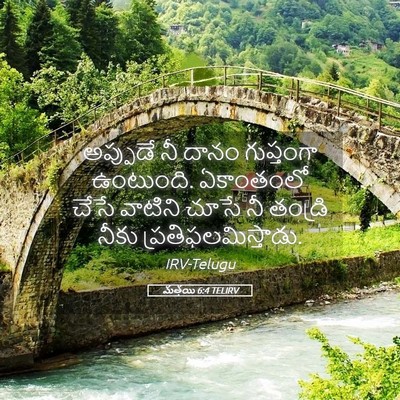 Picture 05 - మత్తయి 6:4 TELIRV - అప్పుడే నీ దానం - Bible Verse Picture