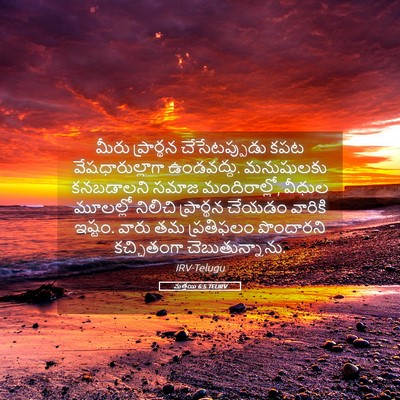 Picture 05 - మత్తయి 6:5 TELIRV - మీరు ప్రార్థన - Bible Verse Picture