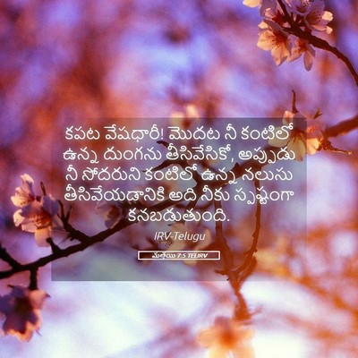 Picture 05 - మత్తయి 7:5 TELIRV - కపట వేషధారీ! మొదట - Bible Verse Picture