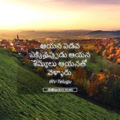 Picture 05 - మత్తయి 8:23 TELIRV - ఆయన పడవ - Bible Verse Picture