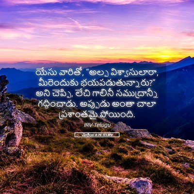 Picture 05 - మత్తయి 8:26 TELIRV - యేసు వారితో, “అల్ప - Bible Verse Picture