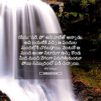Picture 05 - మత్తయి 8:32 TELIRV - యేసు “సరే, పో” అని - Bible Verse Picture