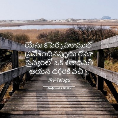 Picture 05 - మత్తయి 8:5 TELIRV - యేసు కపెర్నహూములో - Bible Verse Picture