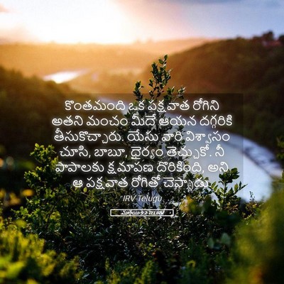 Picture 05 - మత్తయి 9:2 TELIRV - కొంతమంది ఒక - Bible Verse Picture