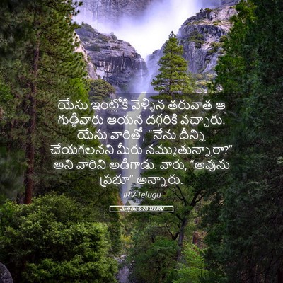 Picture 05 - మత్తయి 9:28 TELIRV - యేసు ఇంట్లోకి - Bible Verse Picture