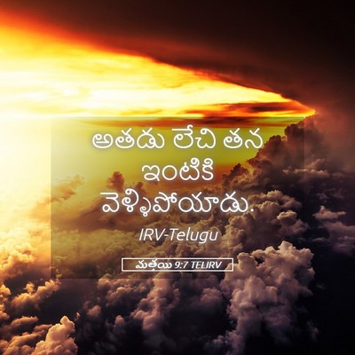 Picture 05 - మత్తయి 9:7 TELIRV - అతడు లేచి తన - Bible Verse Picture