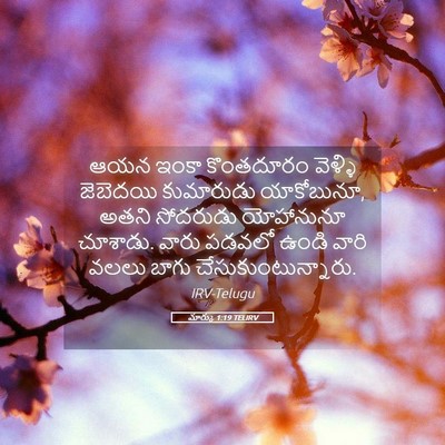 Picture 05 - మార్కు 1:19 TELIRV - ఆయన ఇంకా కొంతదూరం - Bible Verse Picture