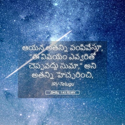 Picture 05 - మార్కు 1:43 TELIRV - ఆయన అతన్ని - Bible Verse Picture
