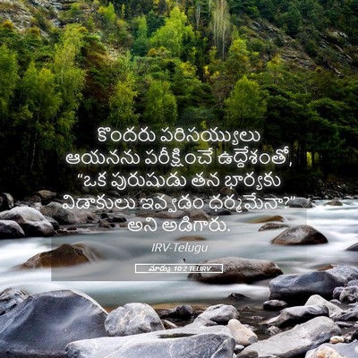 Picture 05 - మార్కు 10:2 TELIRV - కొందరు పరిసయ్యులు - Bible Verse Picture