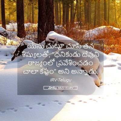 Picture 05 - మార్కు 10:23 TELIRV - యేసు చుట్టూ చూసి - Bible Verse Picture