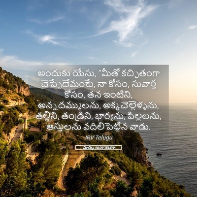 Picture 05 - మార్కు 10:29 TELIRV - అందుకు యేసు, “మీతో - Bible Verse Picture