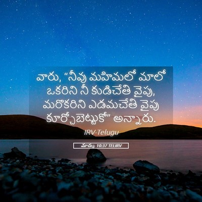 Picture 05 - మార్కు 10:37 TELIRV - వారు, “నీవు మహిమలో - Bible Verse Picture