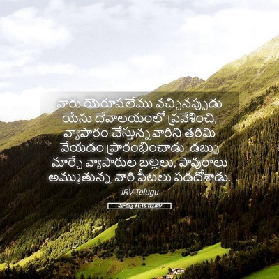 Picture 05 - మార్కు 11:15 TELIRV - వారు యెరూషలేము - Bible Verse Picture