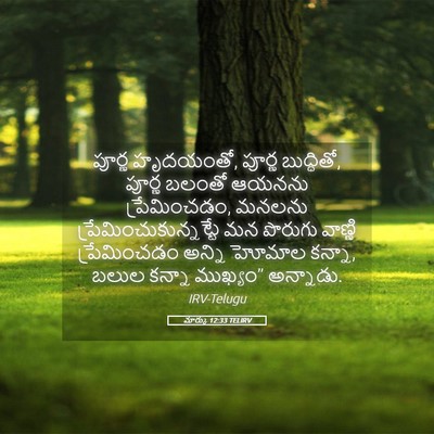 Picture 05 - మార్కు 12:33 TELIRV - పూర్ణ హృదయంతో, - Bible Verse Picture