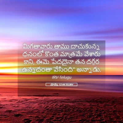 Picture 05 - మార్కు 12:44 TELIRV - మిగతావారు తాము - Bible Verse Picture