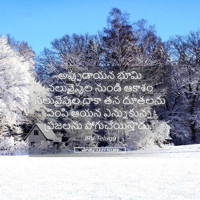 Picture 05 - మార్కు 13:27 TELIRV - అప్పుడాయన భూమి - Bible Verse Picture