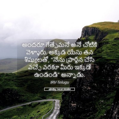 Picture 05 - మార్కు 14:32 TELIRV - అందరూ గేత్సేమనే - Bible Verse Picture
