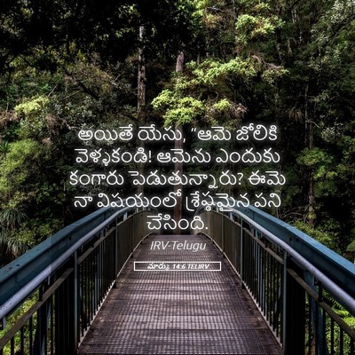 Picture 05 - మార్కు 14:6 TELIRV - అయితే యేసు, “ఆమె - Bible Verse Picture