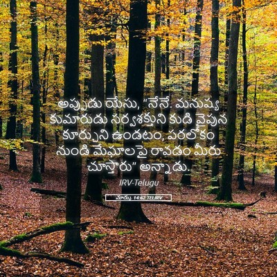 Picture 05 - మార్కు 14:62 TELIRV - అప్పుడు యేసు, - Bible Verse Picture