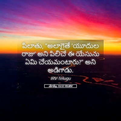 Picture 05 - మార్కు 15:12 TELIRV - పిలాతు, “అలాగైతే - Bible Verse Picture