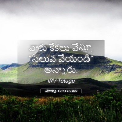 Picture 05 - మార్కు 15:13 TELIRV - వారు కేకలు వేస్తూ, - Bible Verse Picture